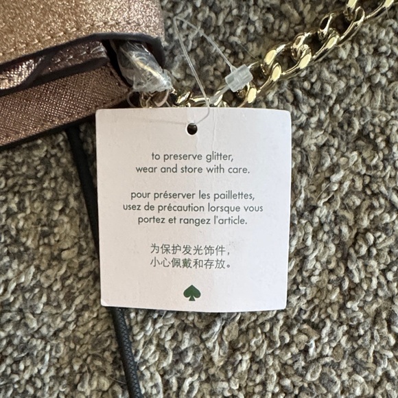 Kate Spade NWT Rose Gold Glitter Tinsel Envelope Flap Crossbody - Picture 11 of 11